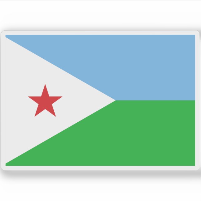 Flagge der Republik Dschibuti Aufkleber (Vorderseite)