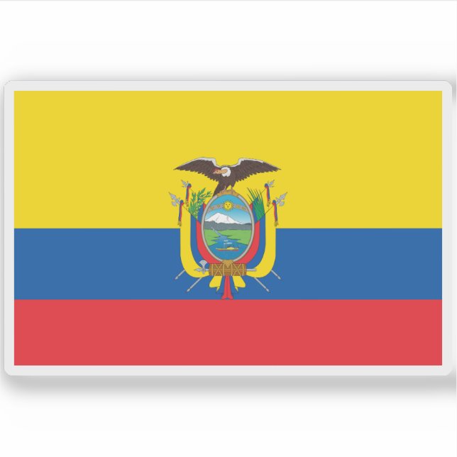 Flagge der Republik Ecuador Aufkleber (Vorderseite)