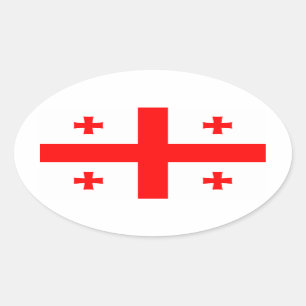 Flagge der Republik Georgien Ovaler Aufkleber