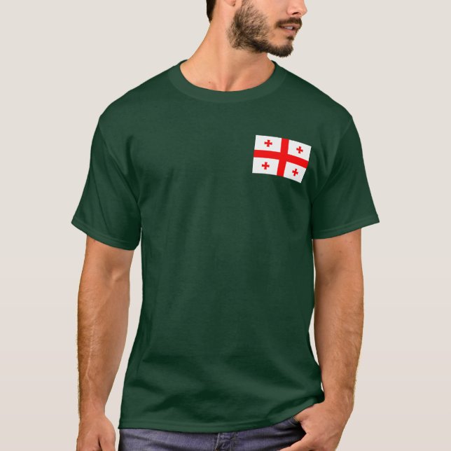 Flagge der Republik Georgien T-Shirt (Vorderseite)