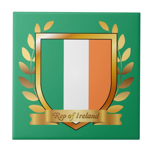 Flagge der Republik Irland Schild Fliese (Vorderseite)