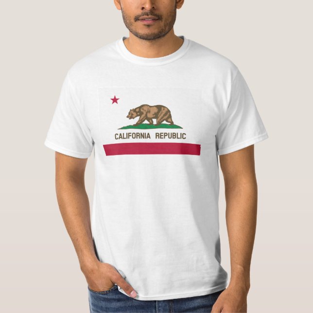 Flagge der Republik Kalifornien bei Shirts (Vorderseite)