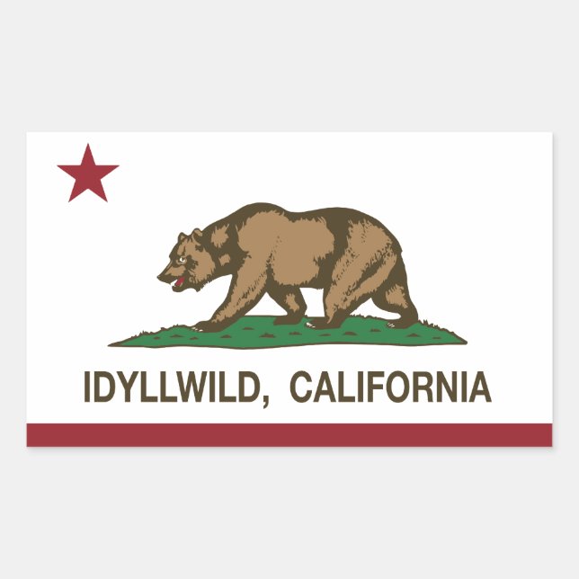 Flagge der Republik Kalifornien Idyllwild Rechteckiger Aufkleber (Vorderseite)