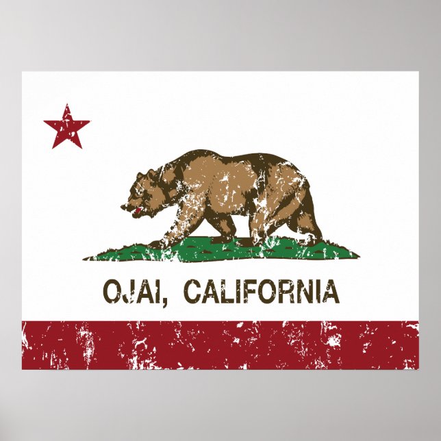 Flagge der Republik Kalifornien Ojai Poster (Vorne)