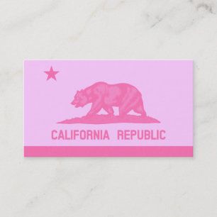 Flagge der Republik Kalifornien (Rosa) Visitenkarte