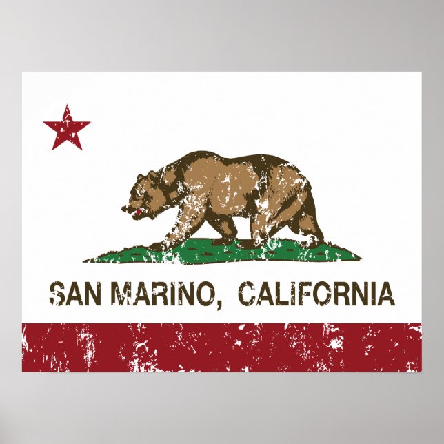 Flagge der Republik Kalifornien San Marino Poster (Vorne)