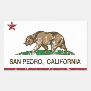 Flagge der Republik Kalifornien San Pedro Rechteckiger Aufkleber