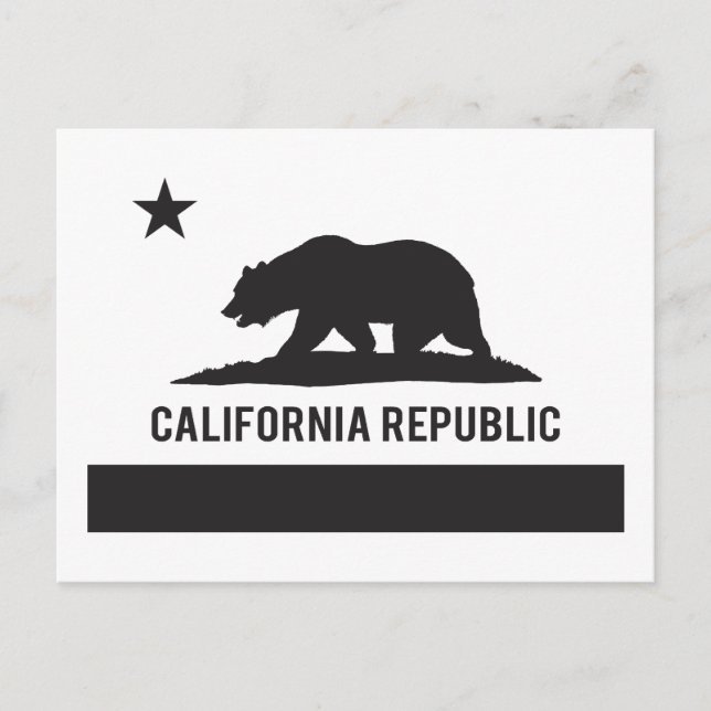 Flagge der Republik Kalifornien - Schwarz Postkarte (Vorderseite)