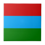 Flagge der Republik Karelien Fliese<br><div class="desc">Patriotische Flagge der Republik Karelien.</div>