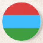 Flagge der Republik Karelien Getränkeuntersetzer<br><div class="desc">Patriotische Flagge der Republik Karelien.</div>