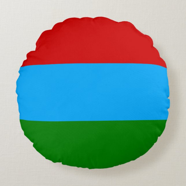 Flagge der Republik Karelien Rundes Kissen (Vorderseite)