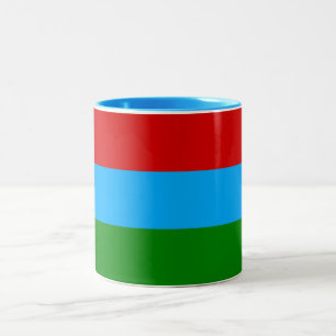 Flagge der Republik Karelien Zweifarbige Tasse