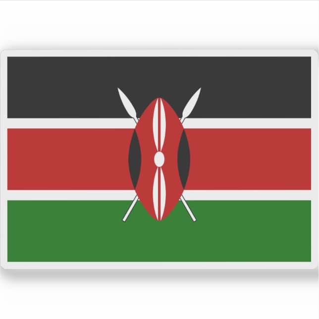 Flagge der Republik Kenia Aufkleber (Vorderseite)