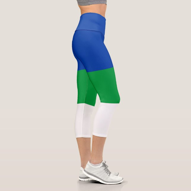 Flagge der Republik Komi Capri Leggings (Rechts)