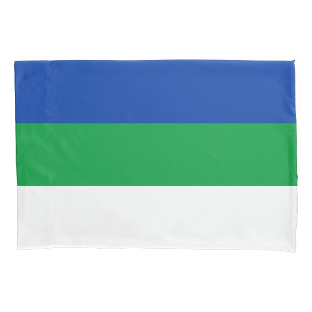 Flagge der Republik Komi Kissenbezug (Vorderseite)