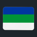 Flagge der Republik Komi Magnet<br><div class="desc">Patriotische Flagge der Republik Komi.</div>