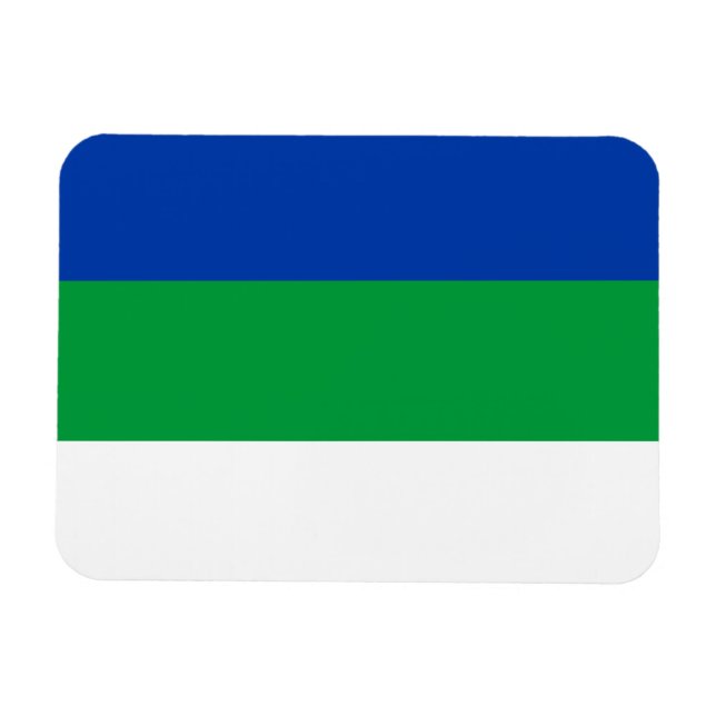 Flagge der Republik Komi Magnet (Horizontal)