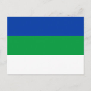 Flagge der Republik Komi Postkarte