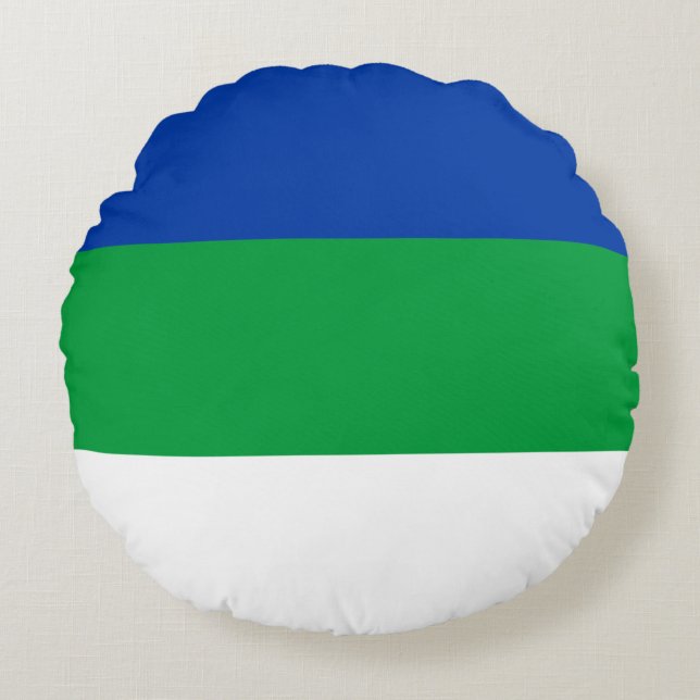 Flagge der Republik Komi Rundes Kissen (Vorderseite)