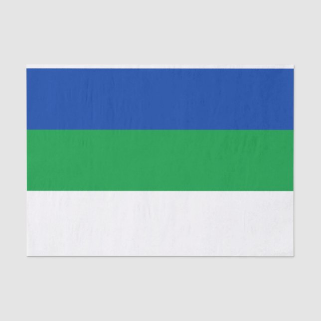 Flagge der Republik Komi Seidenpapier (Vorderseite)