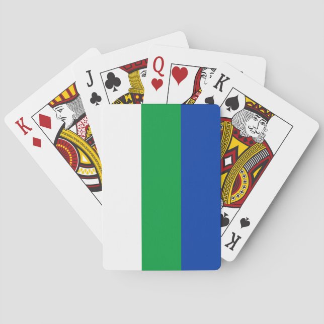 Flagge der Republik Komi Spielkarten (Rückseite)