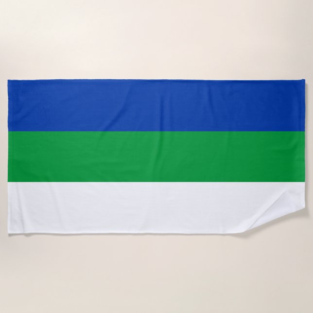 Flagge der Republik Komi Strandtuch (Vorderseite)