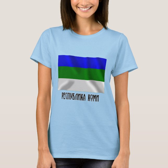 Flagge der Republik Komi T-Shirt (Vorderseite)