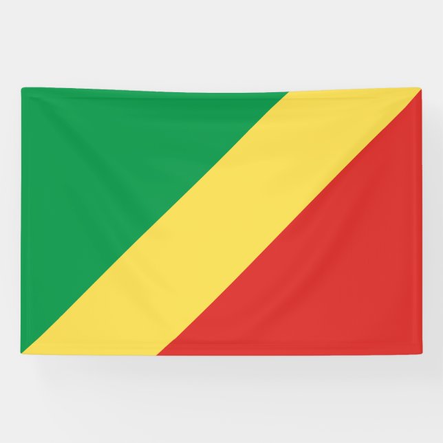 Flagge der Republik Kongo Banner (Horizontal)