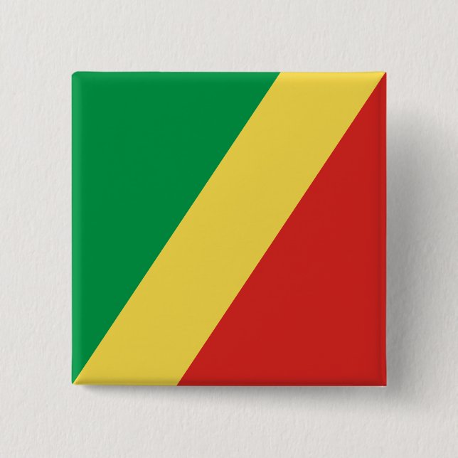 Flagge der Republik Kongo Button (Vorderseite)