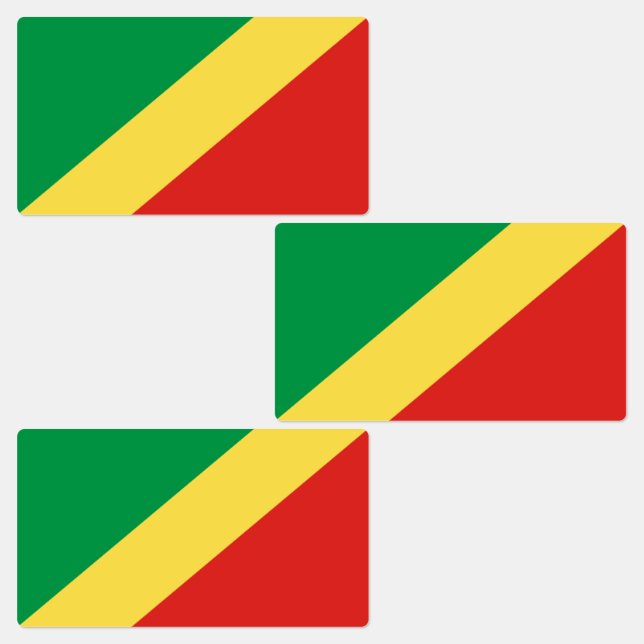 Flagge der Republik Kongo Etiketten (Gruppe)