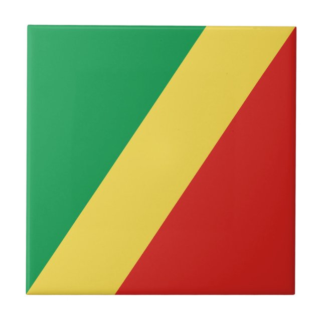 Flagge der Republik Kongo Fliese (Vorderseite)