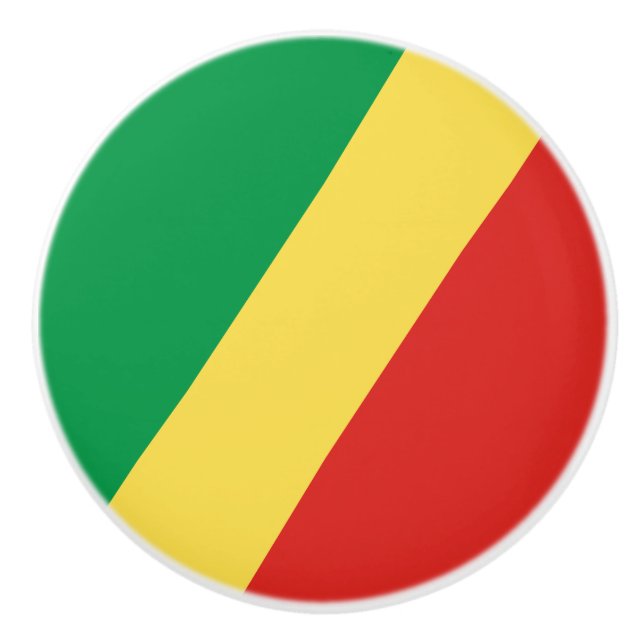 Flagge der Republik Kongo Keramikknauf (Vorderseite)
