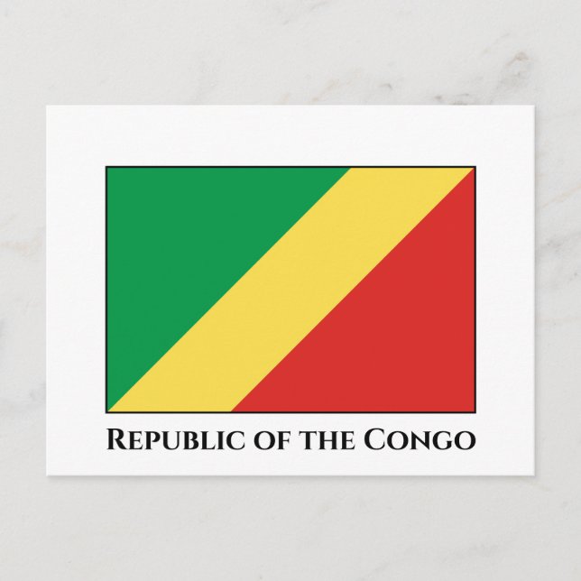 Flagge der Republik Kongo Postkarte (Vorderseite)