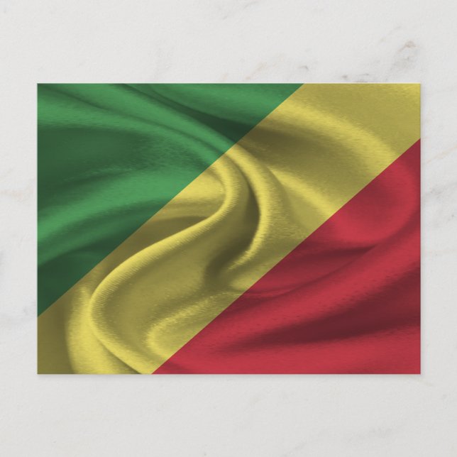 Flagge der Republik Kongo Postkarte (Vorderseite)