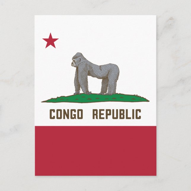 Flagge der Republik Kongo Postkarte (Vorderseite)