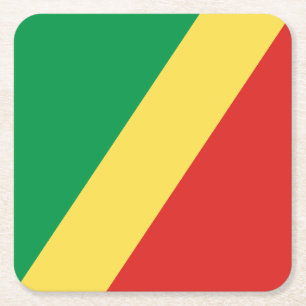 Flagge der Republik Kongo Rechteckiger Pappuntersetzer
