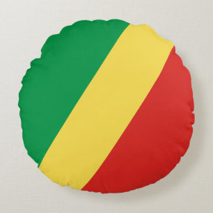Flagge der Republik Kongo Rundes Kissen