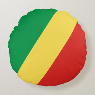 Flagge der Republik Kongo Rundes Kissen