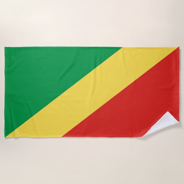 Flagge der Republik Kongo Strandtuch (Vorderseite)