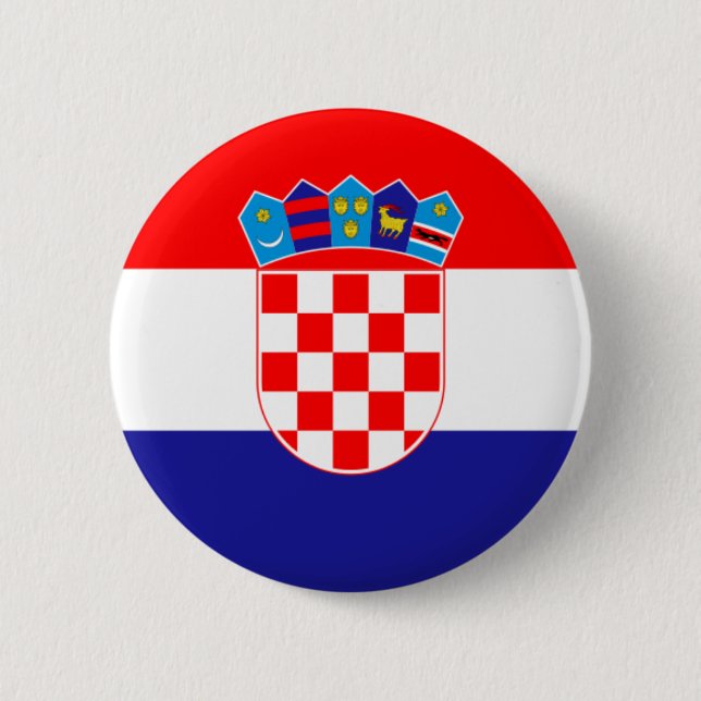 Flagge der Republik Kroatien Button (Vorderseite)