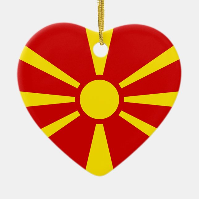 Flagge der Republik Mazedonien Keramik Ornament (Vorne)