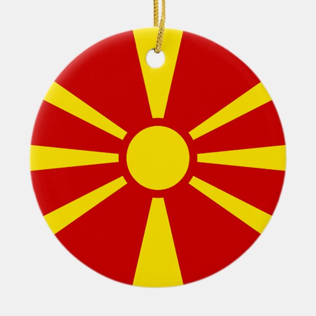 Flagge der Republik Mazedonien Keramikornament (Vorne)