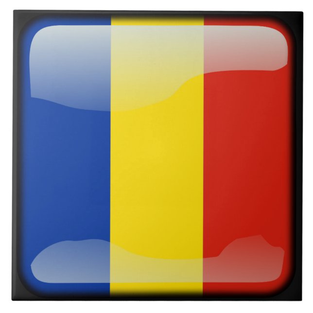 Flagge der Republik Moldau Fliese (Vorderseite)