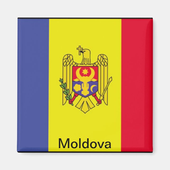 Flagge der Republik Moldau Magnet (Vorne)