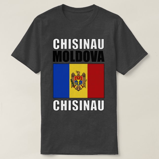 Flagge der Republik Moldau T-Shirt (Design vorne)