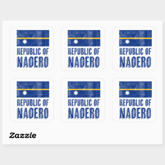 Flagge der Republik Naoero Quadratischer Aufkleber