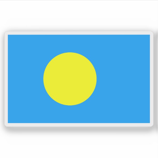 Flagge der Republik Palau Aufkleber (Vorderseite)
