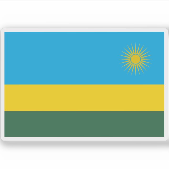Flagge der Republik Ruanda Aufkleber (Vorderseite)