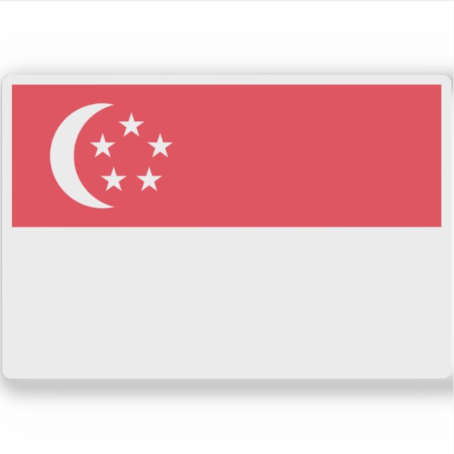 Flagge der Republik Singapur Aufkleber (Vorderseite)