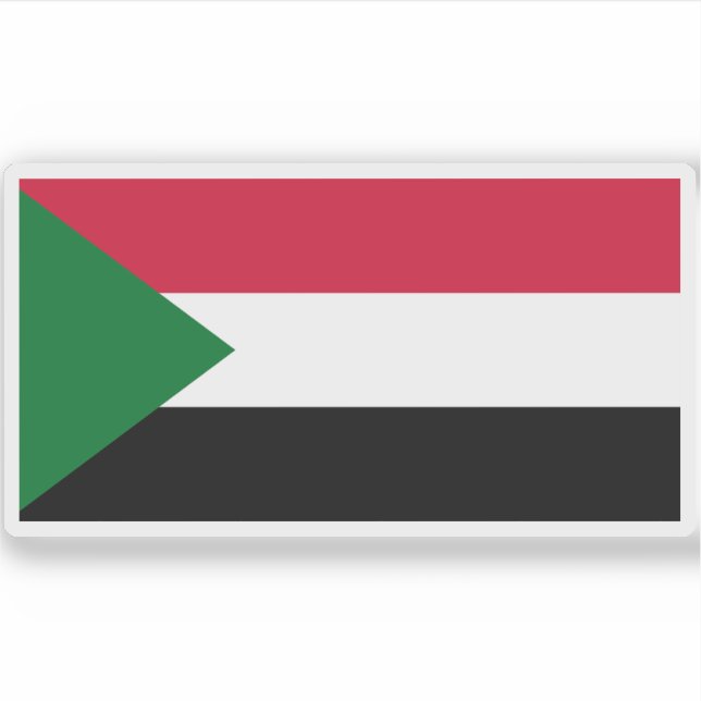 Flagge der Republik Sudan Aufkleber (Vorderseite)